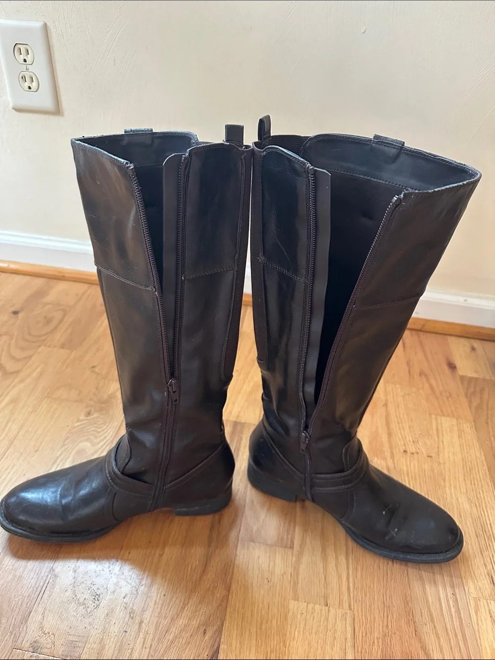 Classic Women's Tall Riding Boots - Dark Brown
